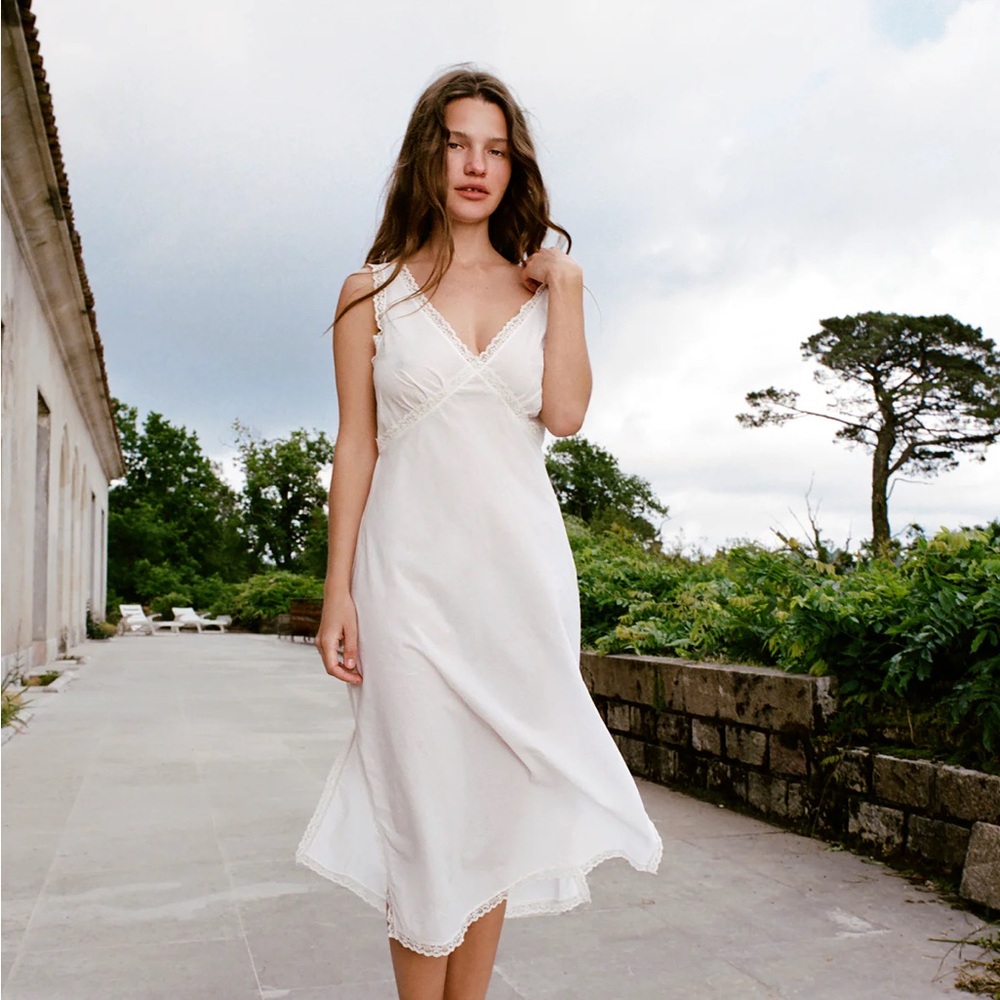 Cou cou intimates iris slip dress white
